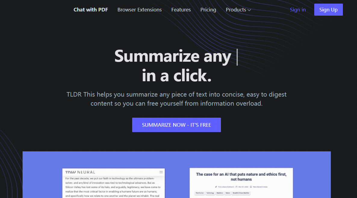 13. TLDR This: The Straightforward Summarizer