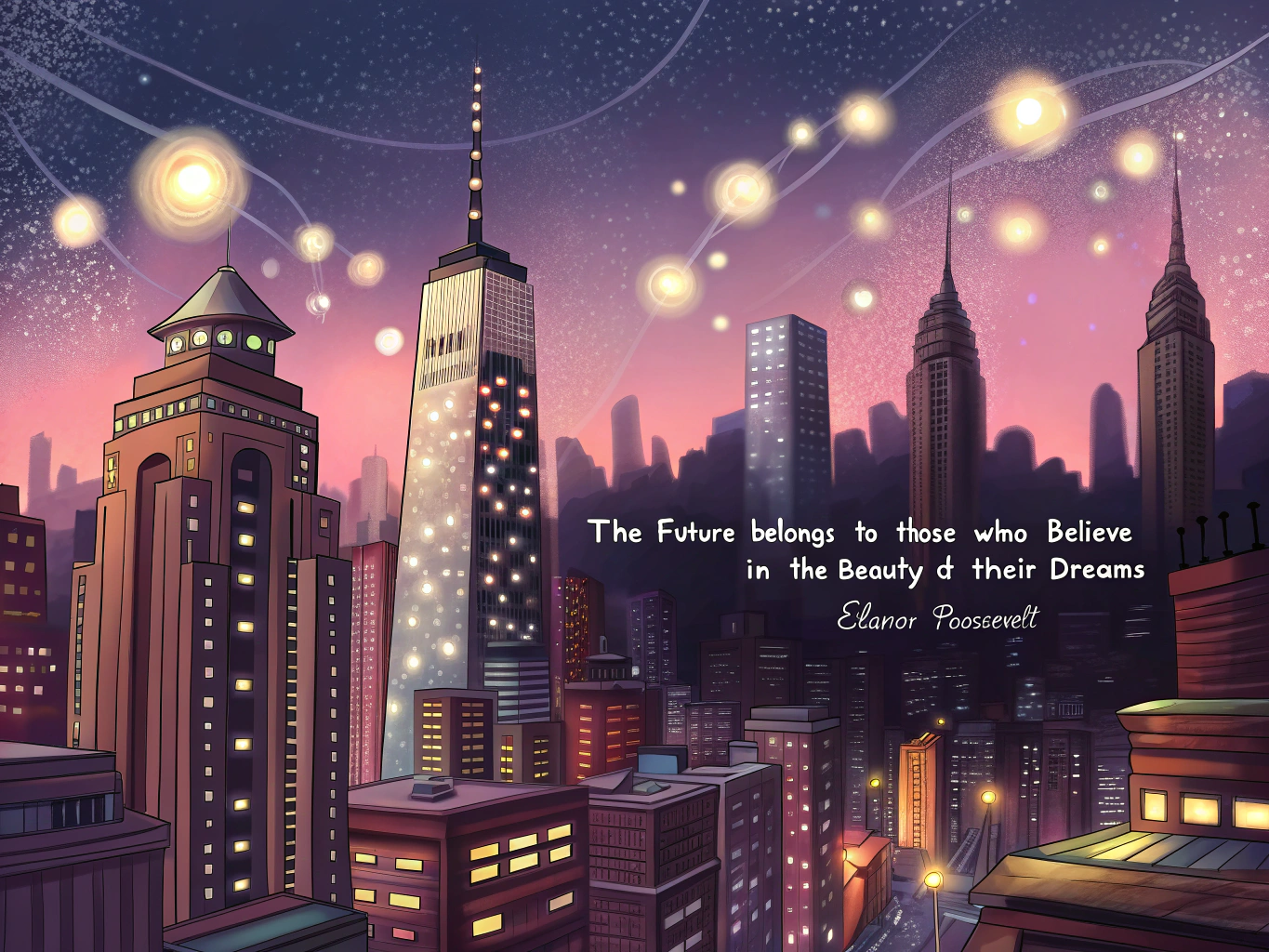 "The future belongs to those who believe in the beauty of their dreams,"