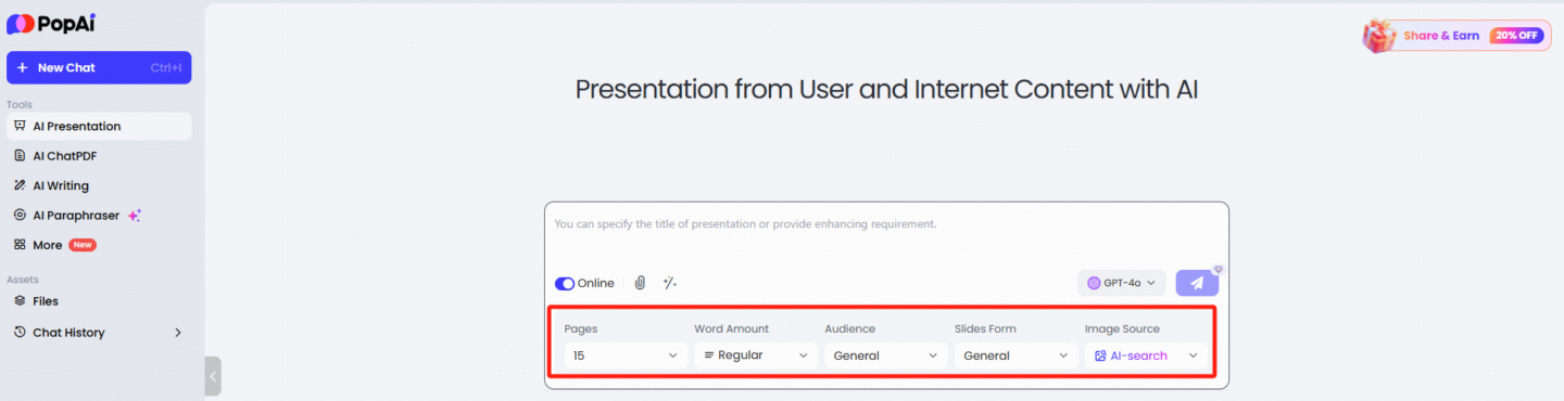 Step 2: Customize the Generation Settings You Need .ai presentation maker from pdf