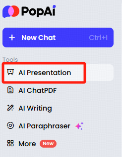 Select PDF to PPTX Tool: On the homepage, look for the "Al Presentation" conversion tool.