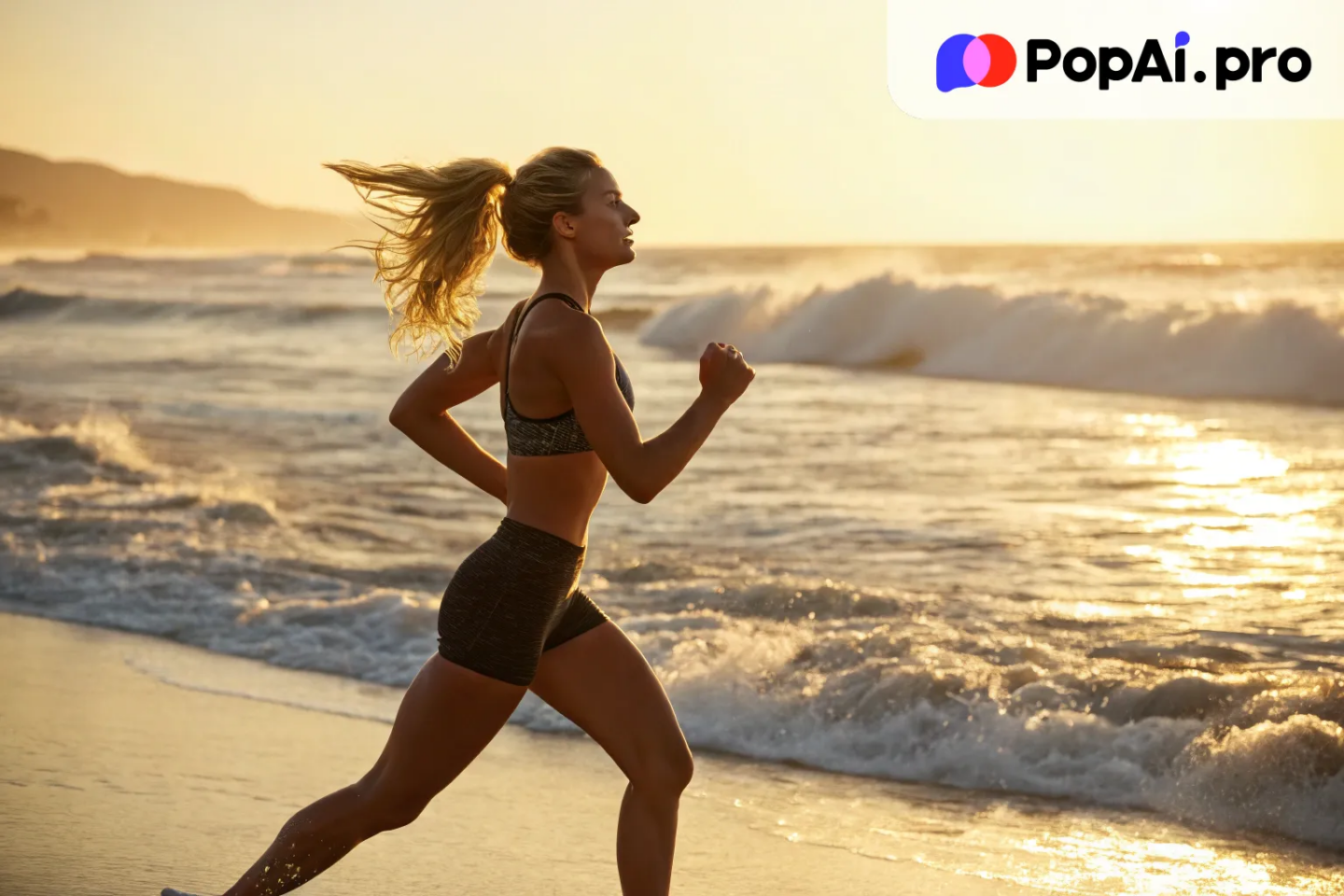 A full-body image of a fit and athletic woman in sportswear