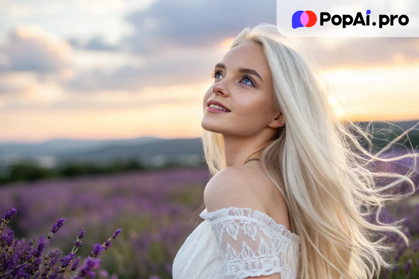 A breathtakingly beautiful Seduced young woman with long, flowing platinum blonde hair