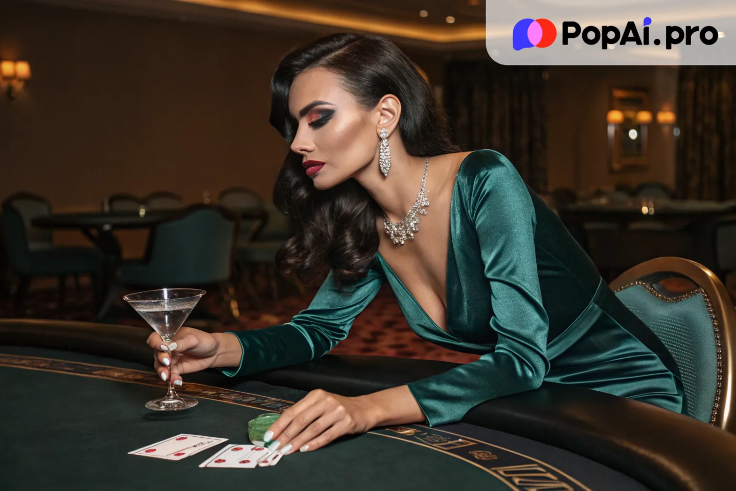 A stunning and confident woman with dark, smoky eyes, sleek raven hair