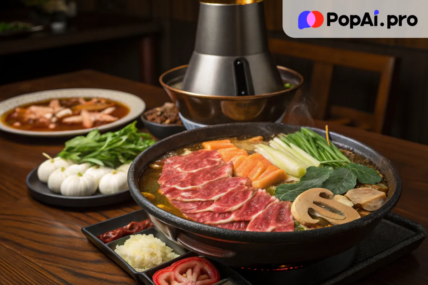 an image of a rich and indulgent beef hot pot