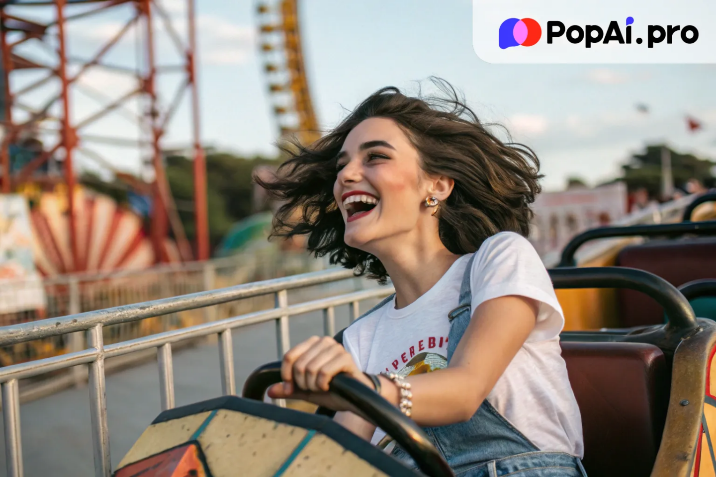 a wife enjoying a day at an amusement park