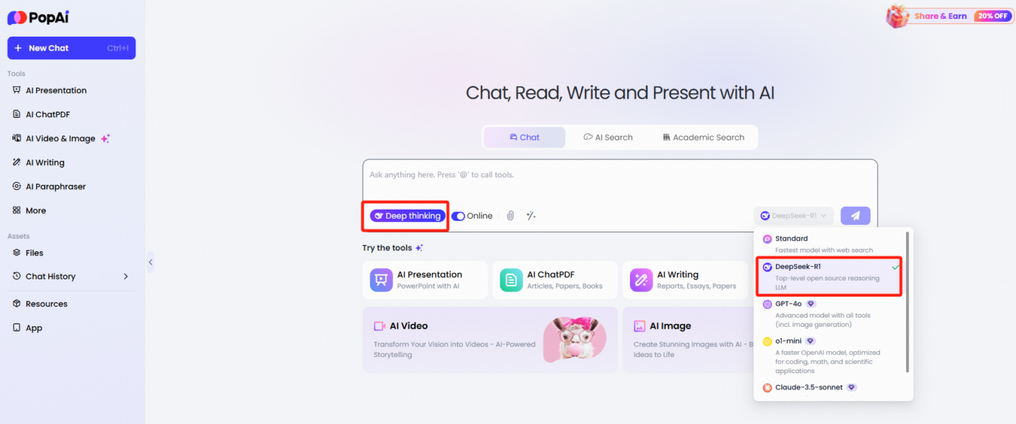 1 PopAi:The best all-around alternative platforms to DeepSeek