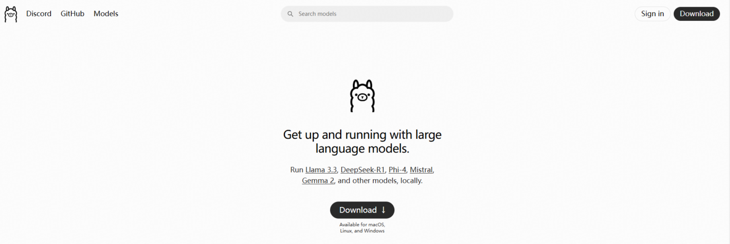 Download and Install Ollama - a large language model tool that supports DeepSeek