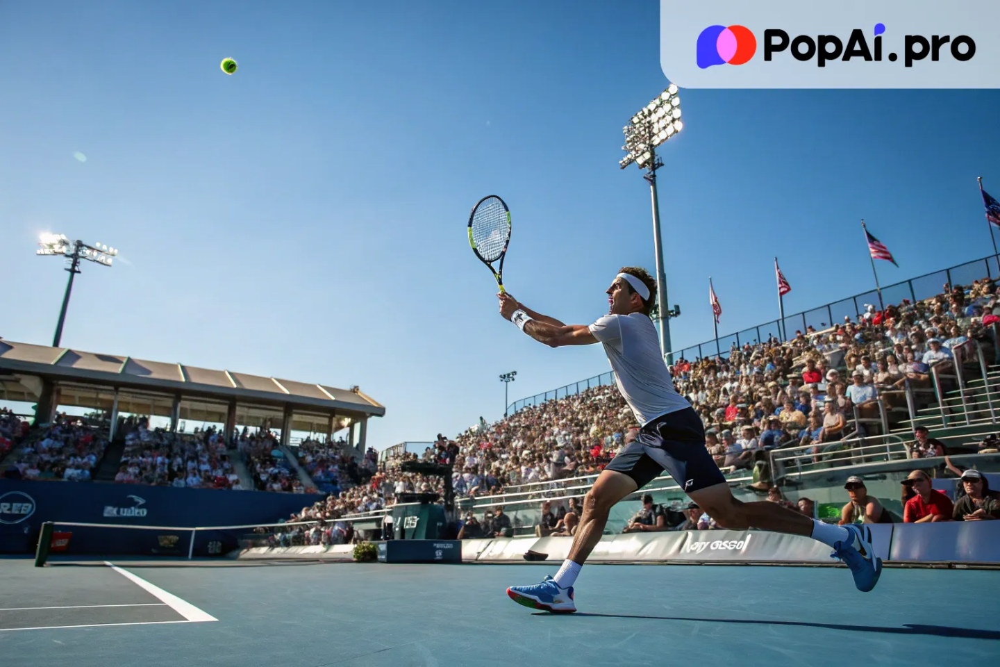 a tennis player in full motion