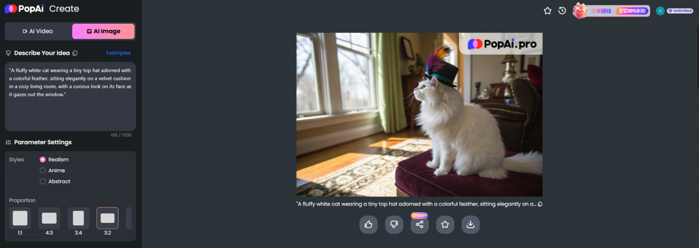 PopAi: The Best AI Tools for Generating Cat with Hat Images