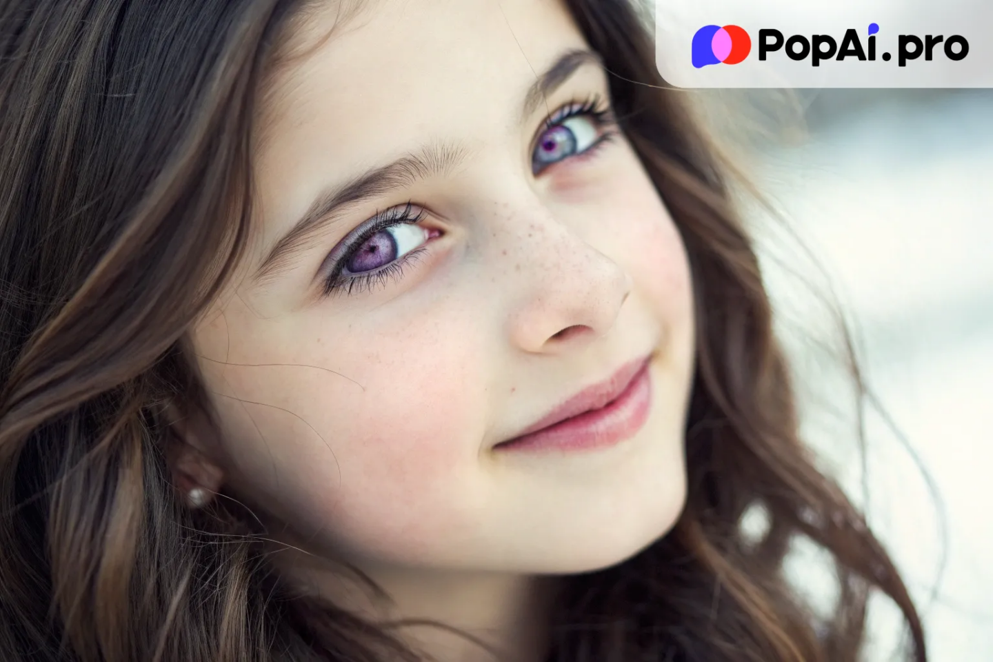 A soft, dreamy portrait of a girl with skin as smooth and white as snow