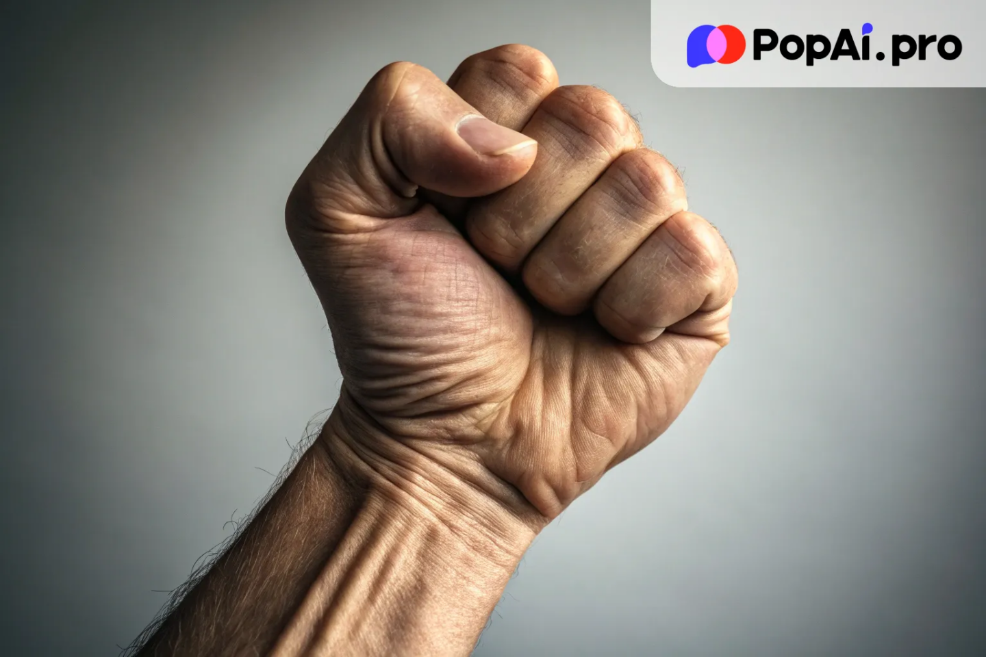 Extreme close-up shot, focusing on a clenched fist
