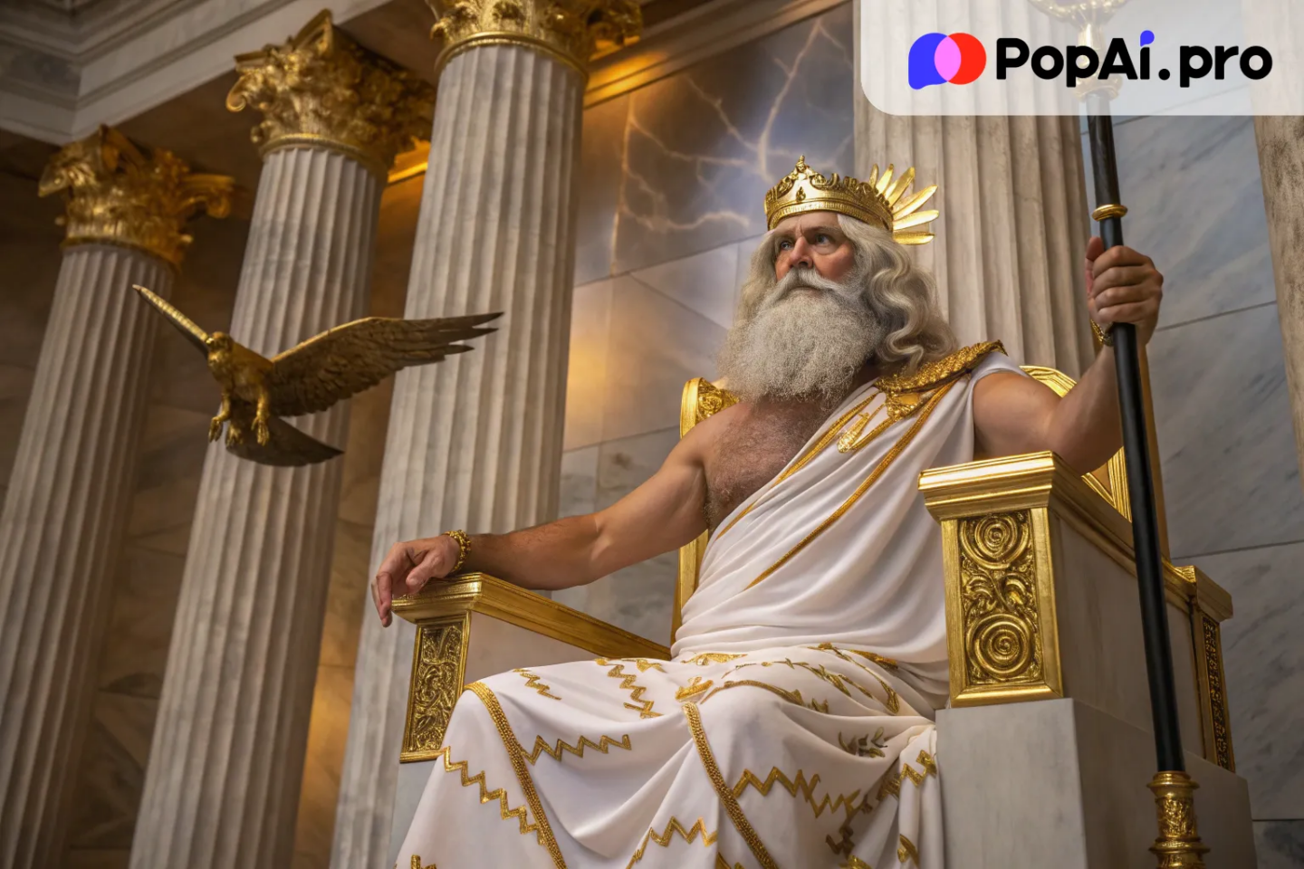 an image of Zeus, the king of the Greek gods