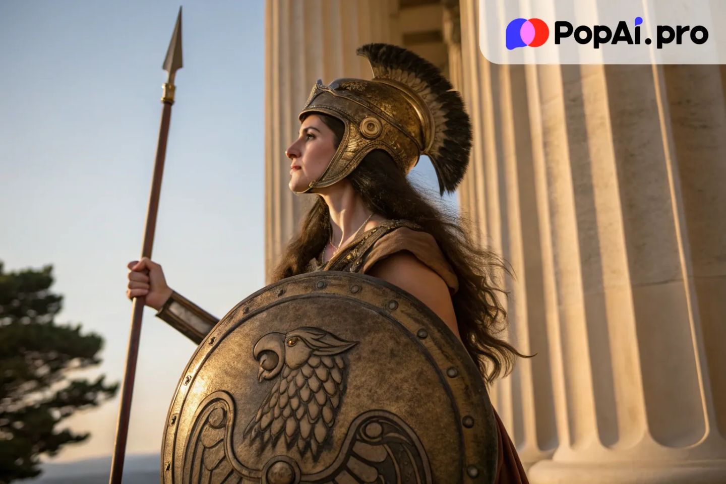 an image of Athena, the Greek goddess of wisdom and warfare