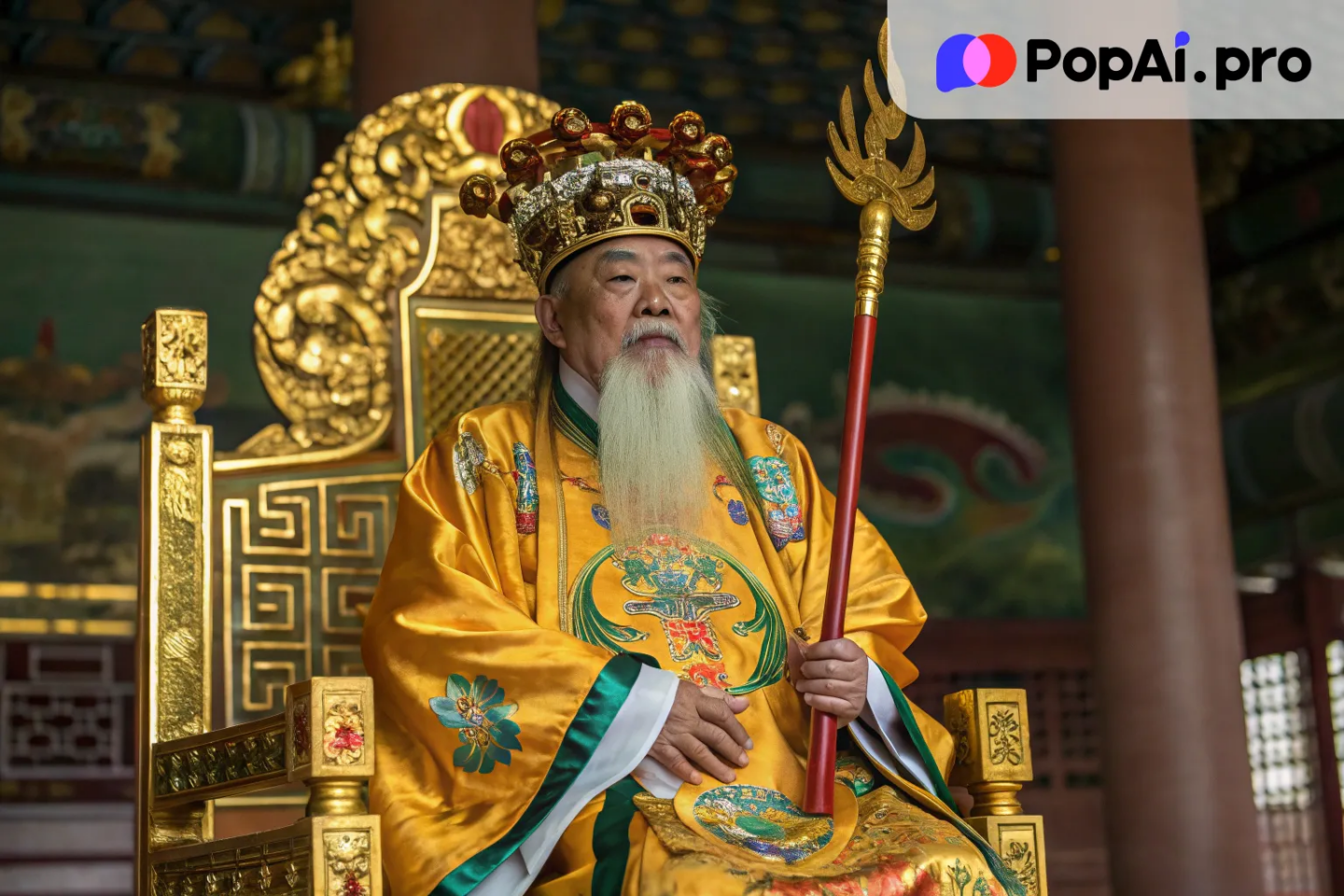 an image of the Jade Emperor, the ruler of Heaven in Chinese mythology