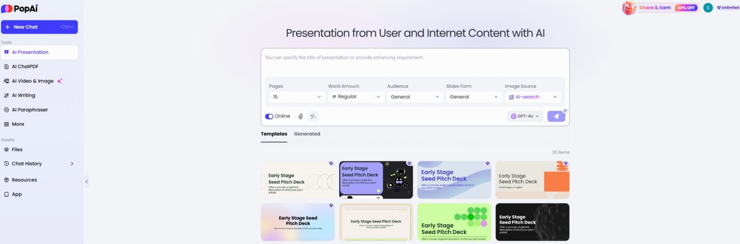 PopAi:best ai presentation maker