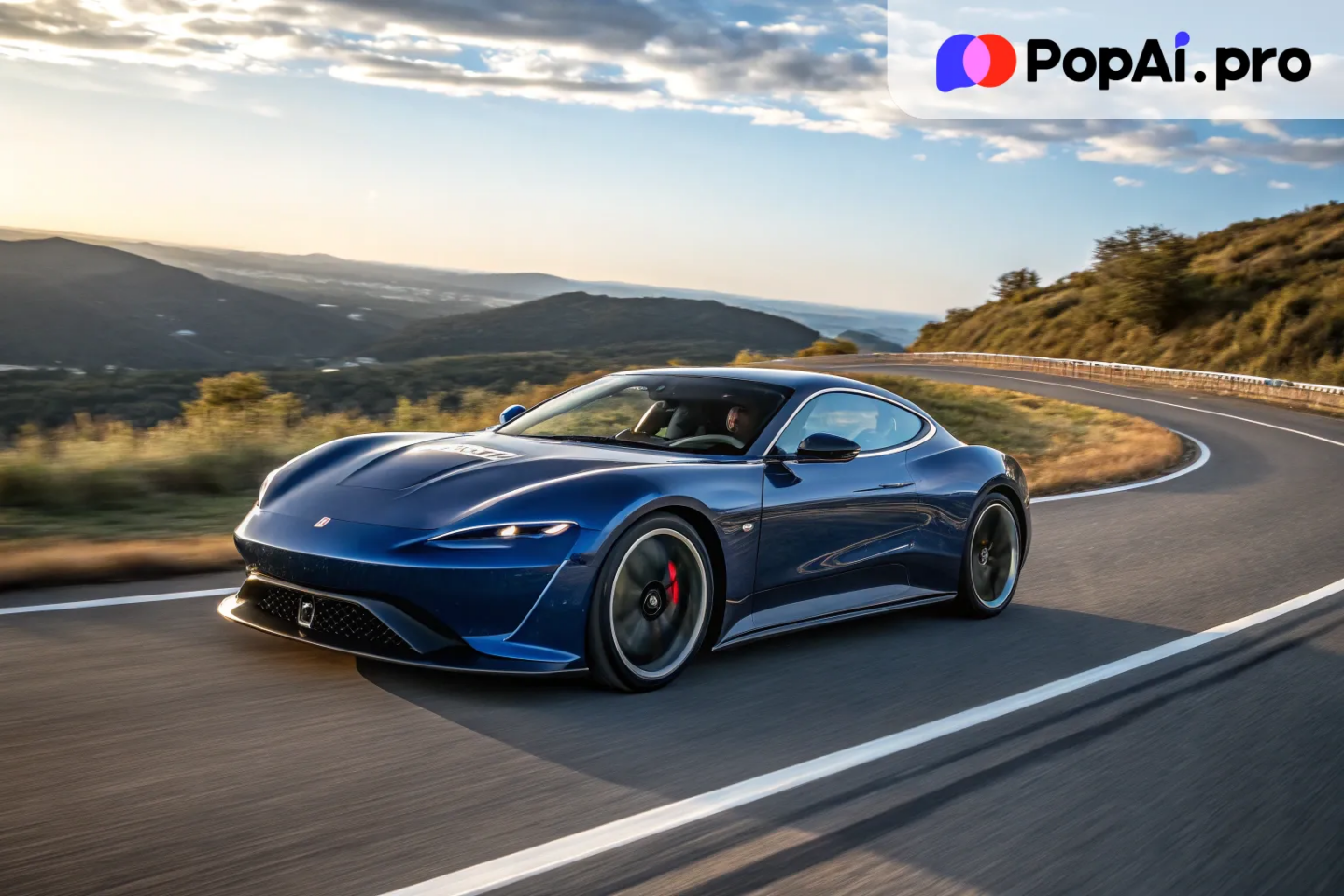 A cutting-edge electric sports car with a streamlined, aerodynamic design