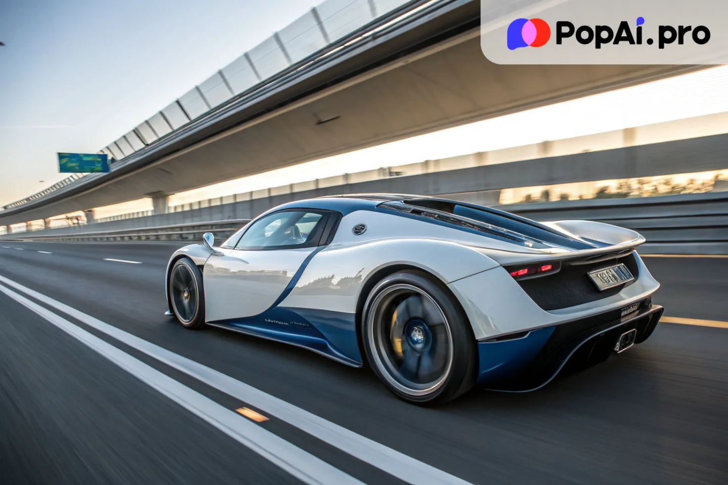 A futuristic supercar inspired by the sleek design of bullet trains