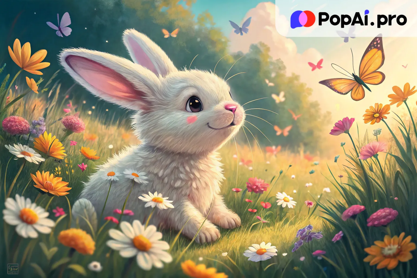 Adorable Bunny in a Meadow: