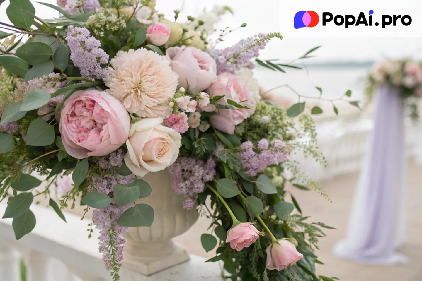 an elegant floral design with soft pastel colors for a wedding planning blog header