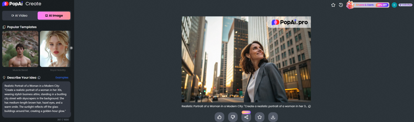 PopAi: The Best AI Realistic Image Generator