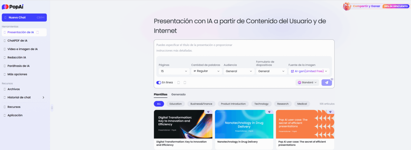 Prueba gratis nuestro excelente creador de presentaciones con IA