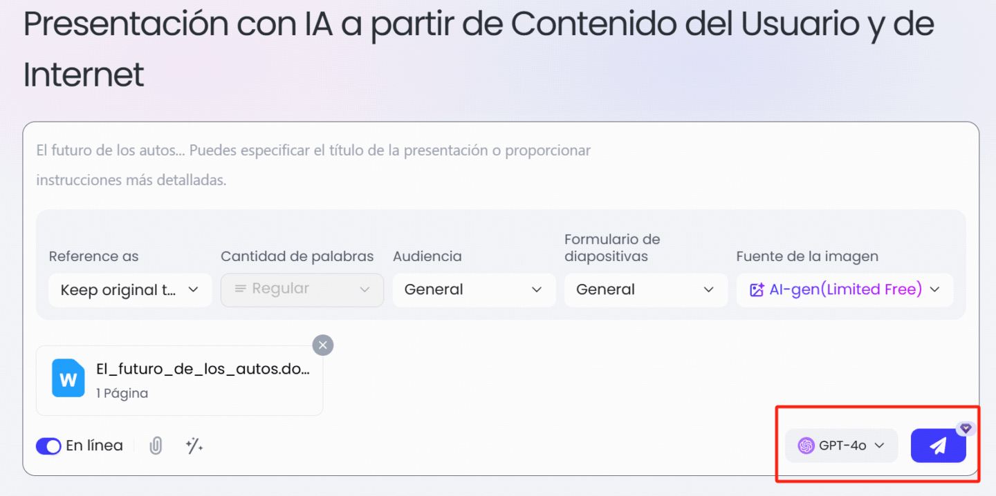 Paso 2: Generar el esquema de la presentación