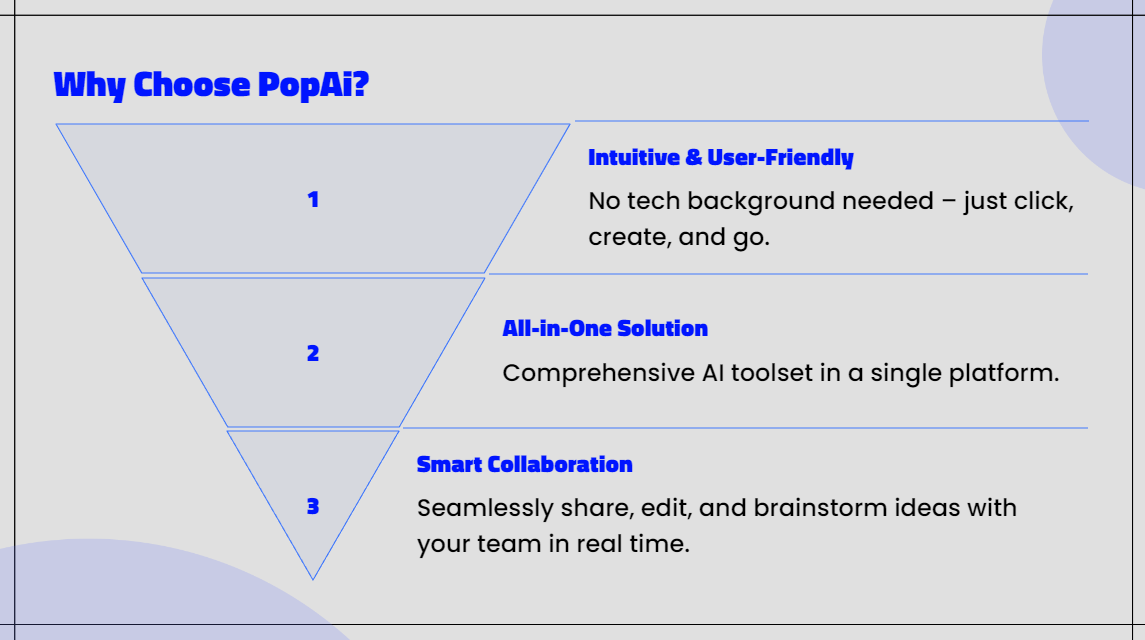 Leverage the popai intelligent tool to quickly create professional–grade marketing campaign planning PPTs through features like instant PPT generation, AI content optimization, and intelligent templates. Complete a full day’s work in just 10 minutes. With intelligent color matching, one–click style unification, and multi–format import, your plan will boast clear logic, striking visuals, and effortless approval. Significantly enhance your marketing planning efficiency and quality.