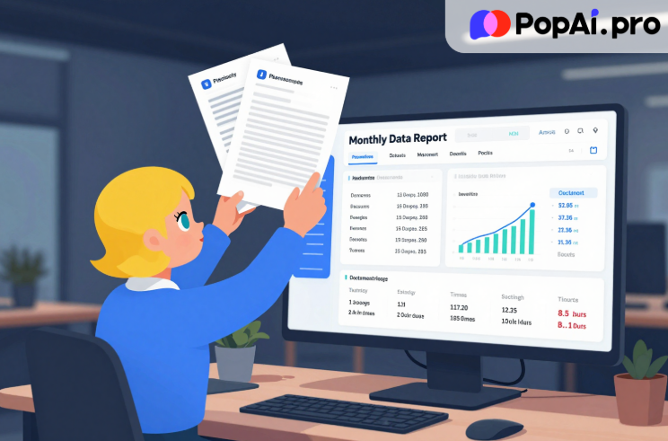 PopAi, a versatile AI tool, simplifies creating Product Operations Weekly/Monthly Data Report and PPT, offering AI chat, document reading, content creation, and real-time support to boost your work efficiency significantly.