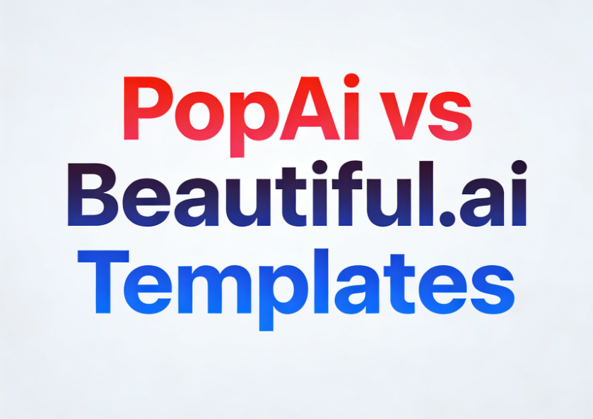This article delivers an objective comparison of PopAi and Beautiful.ai Templates—two of the most popular tools on the market—assessing their performance in real–world workflows through hands–on testing across practical scenarios. Using concrete case studies, we demonstrate how the two tools differ in terms of operational logic, output characteristics, and time investment when you're tasked with project presentations, client proposals, internal training sessions and more. Whether you're a team collaborator prioritizing brand consistency or an independent professional seeking flexibility and efficiency, this guide is designed to help you make an informed decision based on your core needs.
